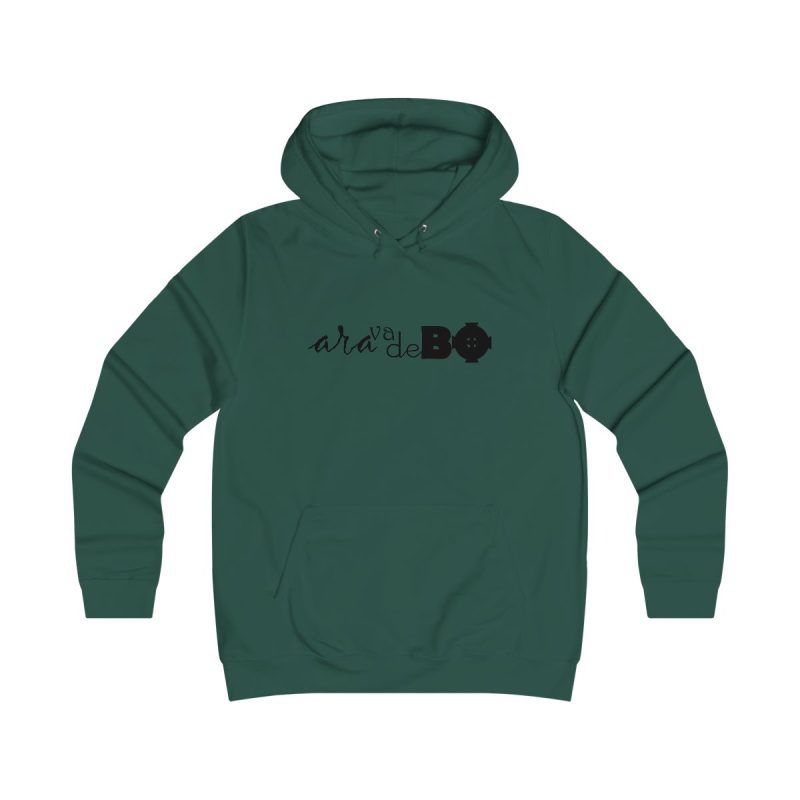 Sudadera universitaria mujer - Verde botella - Camiseta unisex «Ara va de BÓ»