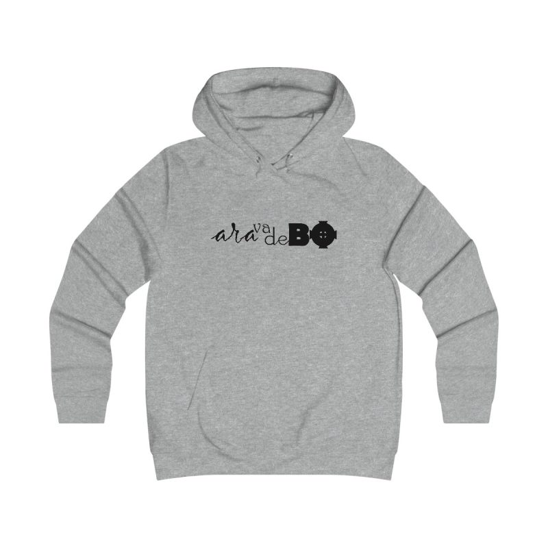 Sudadera universitaria mujer - Gris jaspeado claro - Camiseta unisex «Ara va de BÓ»