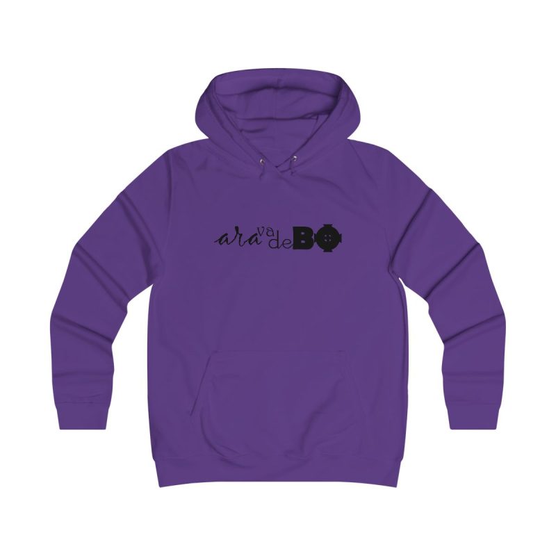 Sudadera universitaria mujer - Morado - Camiseta unisex «Ara va de BÓ»