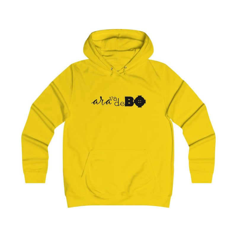 Sudadera universitaria mujer - Amarillo sol - Camiseta unisex «Ara va de BÓ»