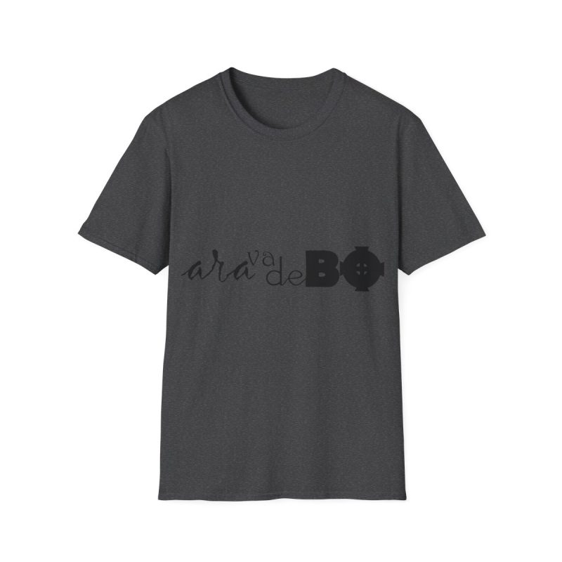Camiseta Softstyle - Gris oscuro jaspeado - Camiseta unisex «Ara va de BÓ»