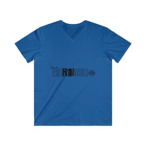 Camiseta hombre entallada cuello de pico - Azul royal - Flor de bardissa