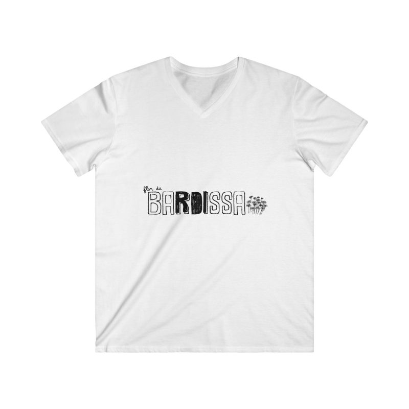 Camiseta hombre entallada cuello de pico - Blanco - Flor de bardissa