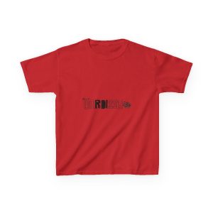 Camiseta infantil algodon grueso - Rojo - Flor de bardissa
