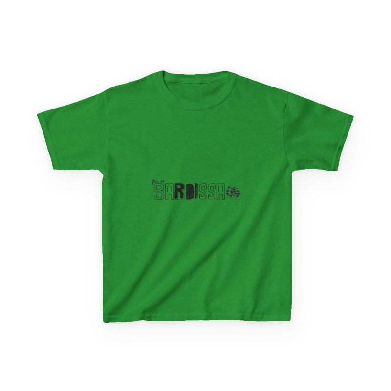 Camiseta infantil algodon grueso - Verde irlandes - Flor de bardissa