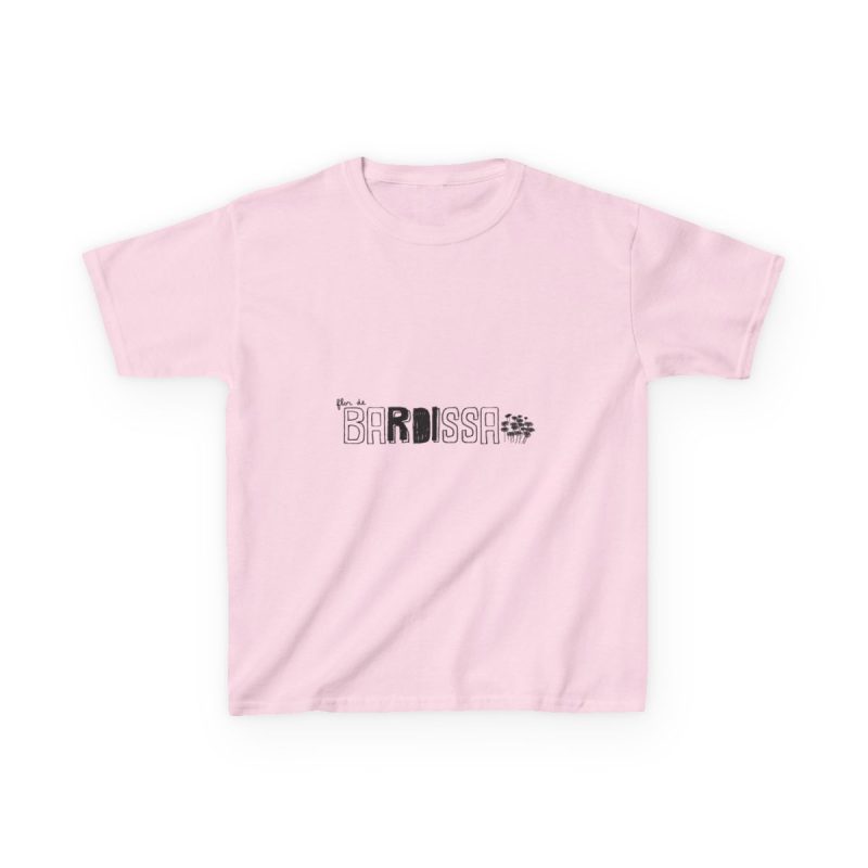 Camiseta infantil algodon grueso - Rosa claro - Flor de bardissa