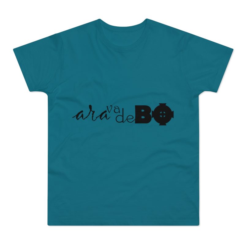 Camiseta hombre punto liso - Azul diva - Camiseta unisex «Ara va de BÓ»