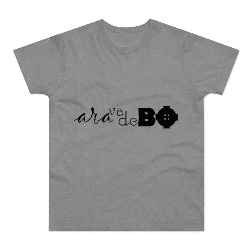 Camiseta hombre punto liso - Gris deportivo jaspeado - Camiseta unisex «Ara va de BÓ»