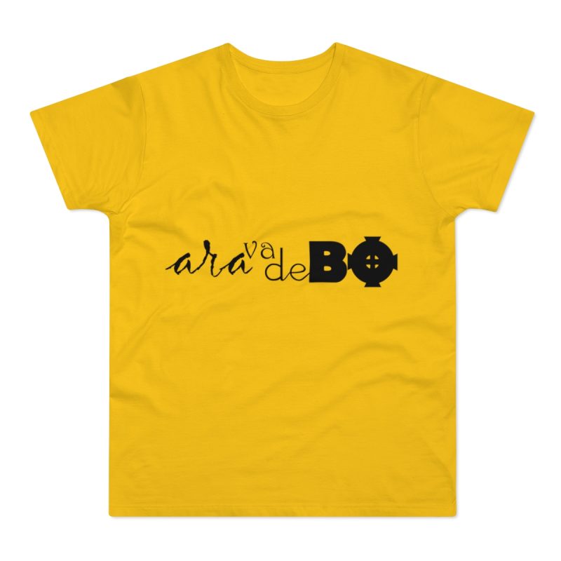 Camiseta hombre punto liso - Amarillo dorado - Camiseta unisex «Ara va de BÓ»