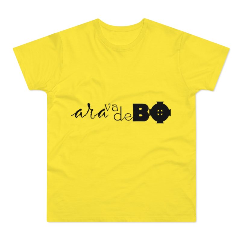 Camiseta hombre punto liso - Amarillo solar - Camiseta unisex «Ara va de BÓ»