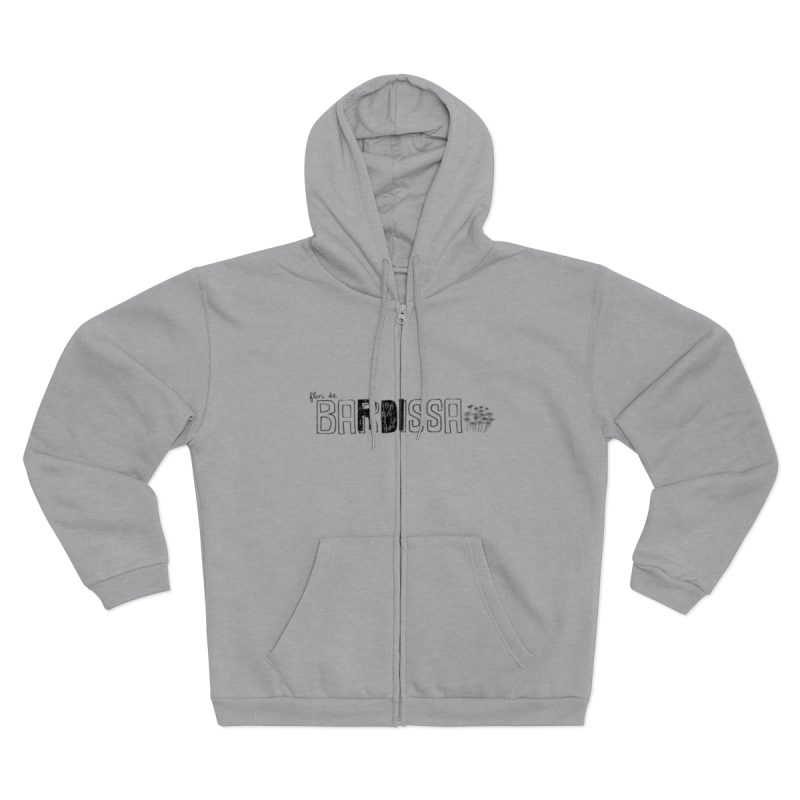 Sudadera capucha con cremallera premium - Gris jaspeado claro - Flor de bardissa