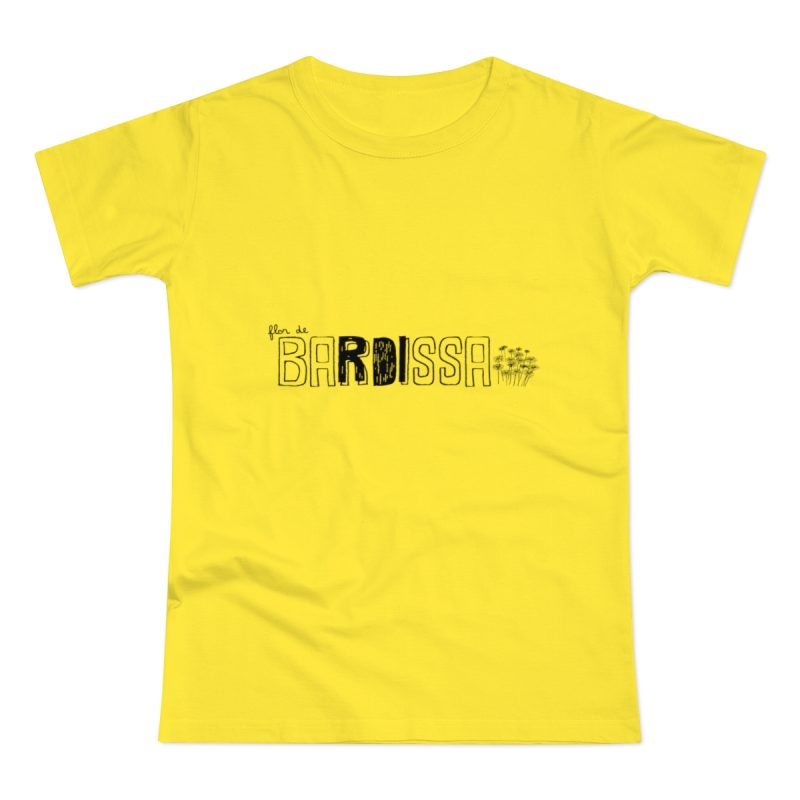 Camiseta mujer punto liso - Amarillo solar - Flor de bardissa