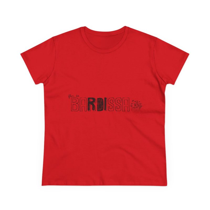 Camiseta mujer algodon medio - Rojo - Flor de bardissa