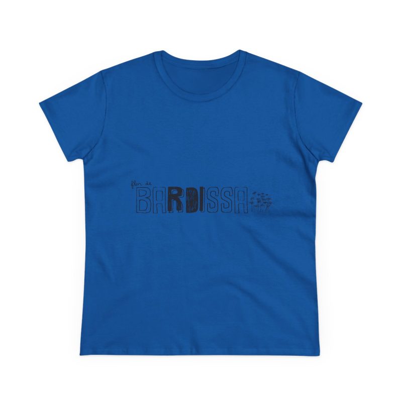 Camiseta mujer algodon medio - Azul royal - Flor de bardissa