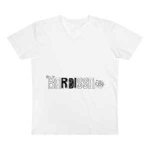 Camiseta hombre cuello de pico Presenter - Blanco - Flor de bardissa