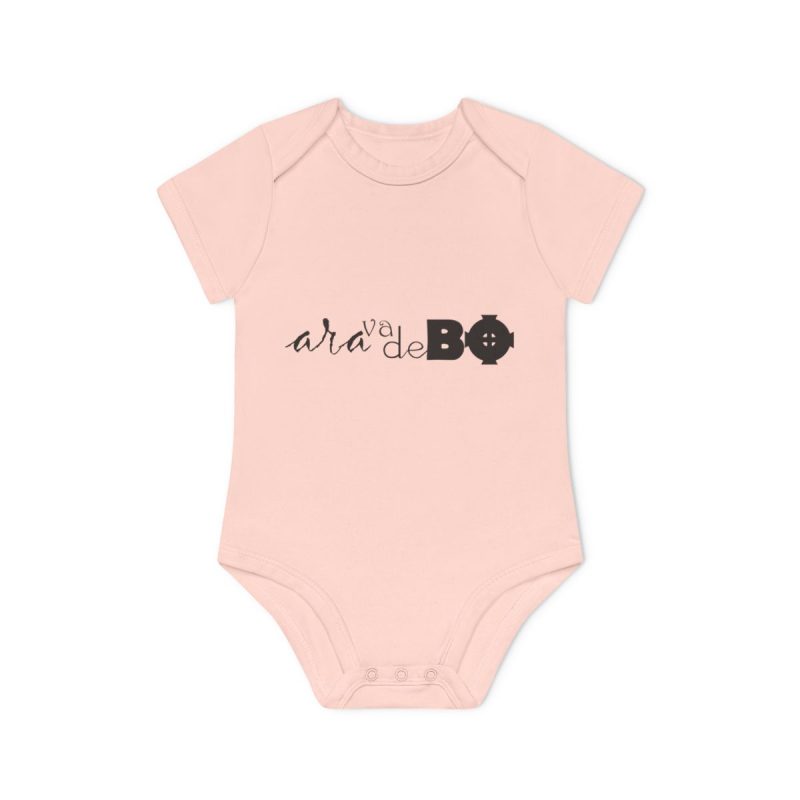 Body bebe manga corta organico - Rosa empolvado - Camiseta unisex «Ara va de BÓ»