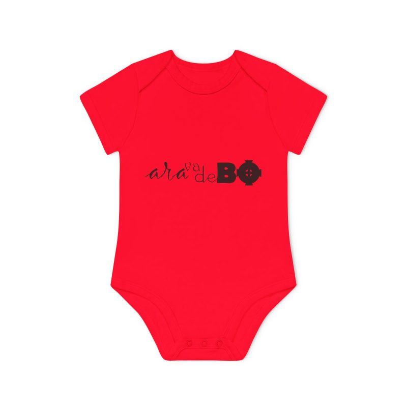 Body bebe manga corta organico - Rojo - Camiseta unisex «Ara va de BÓ»