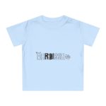 Camiseta de bebe - Azul empolvado - Flor de bardissa