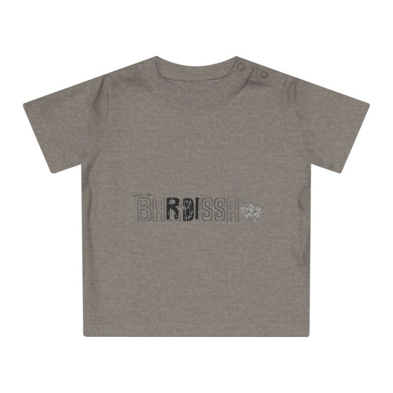Camiseta de bebe - Gris jaspeado melange - Flor de bardissa