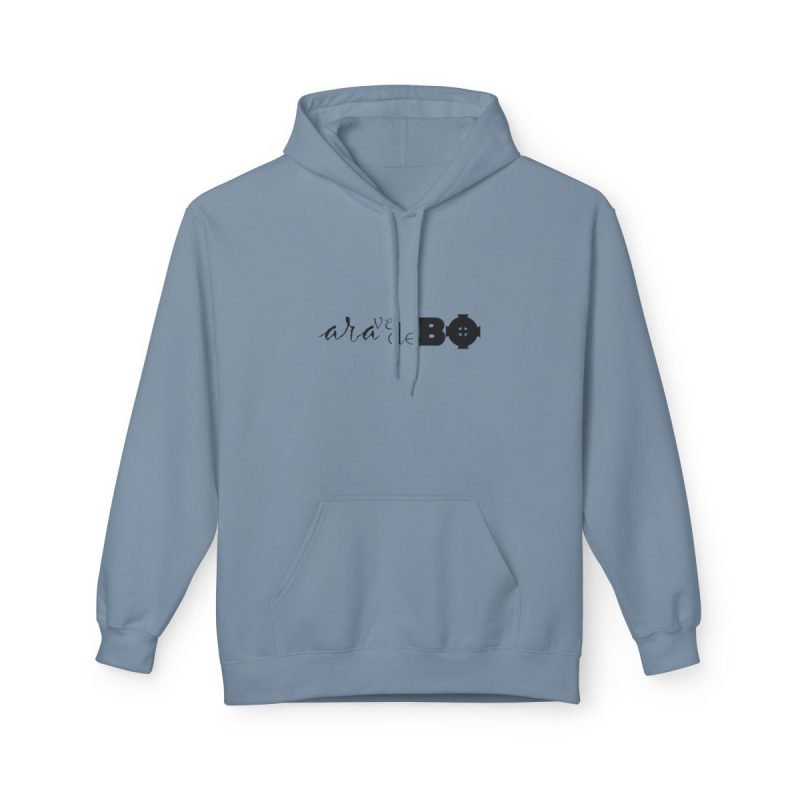 Sudadera Softstyle con capucha - Azul piedra - Camiseta unisex «Ara va de BÓ»