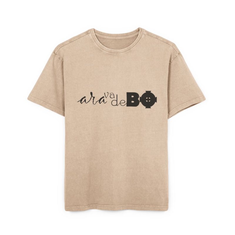 Camiseta oversize lavado acido - Beis - Camiseta unisex «Ara va de BÓ»