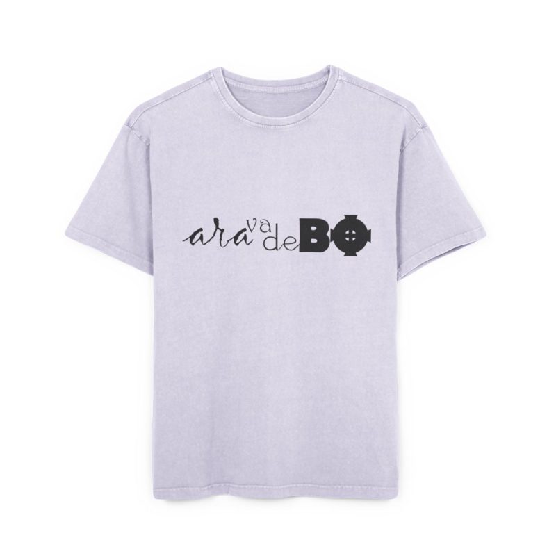 Camiseta oversize lavado acido - Lila suave - Camiseta unisex «Ara va de BÓ»