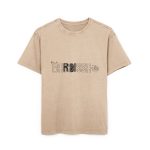 Camiseta oversize lavado acido - Beis - Flor de bardissa