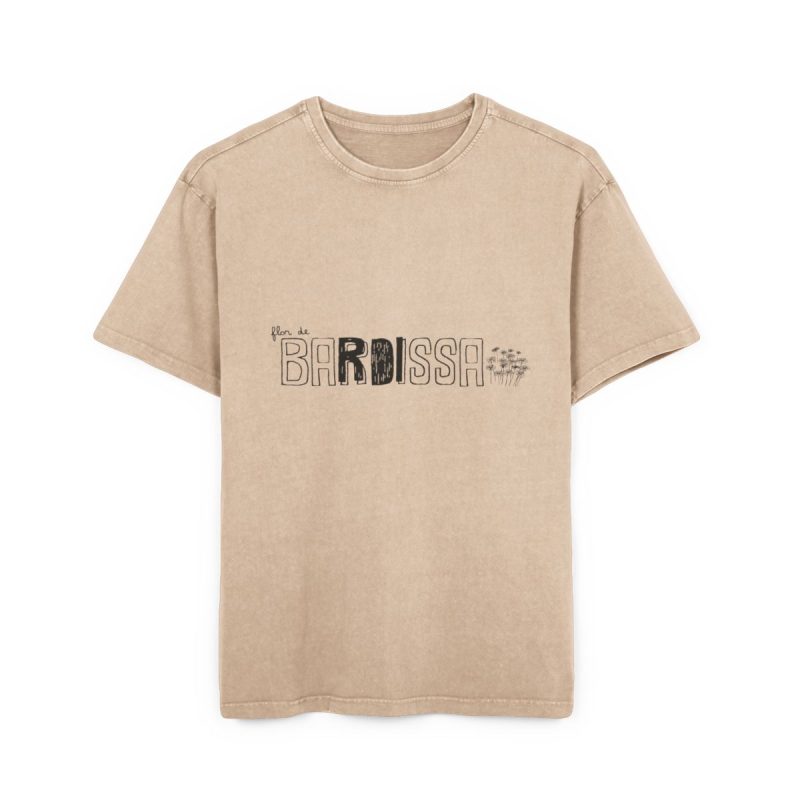 Camiseta oversize lavado acido - Beis - Flor de bardissa
