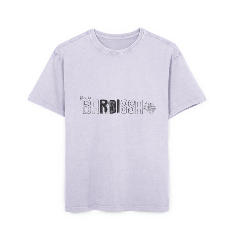 Camiseta oversize lavado acido - Lila suave - Flor de bardissa