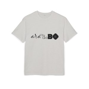 Camiseta oversize gruesa - Gris jaspeado claro - Camiseta unisex «Ara va de BÓ»