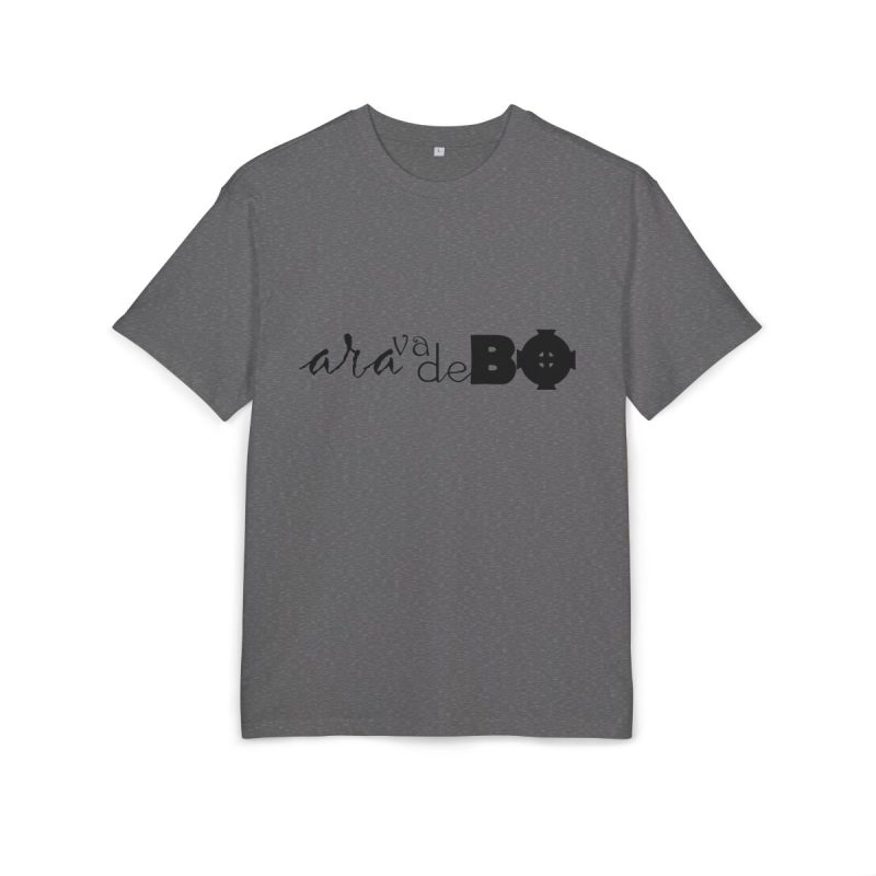 Camiseta oversize gruesa - Gris marengo jaspeado - Camiseta unisex «Ara va de BÓ»