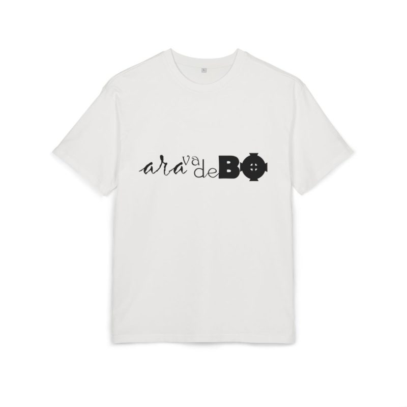 Camiseta oversize gruesa - Blanco puro - Camiseta unisex «Ara va de BÓ»