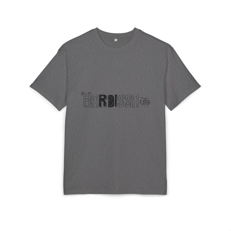 Camiseta oversize gruesa - Gris marengo jaspeado - Flor de bardissa