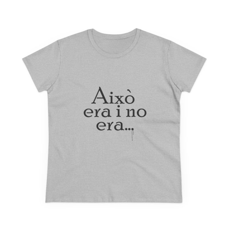 Camiseta mujer algodon medio - Gris deportivo - Camiseta «Això era i no era…»