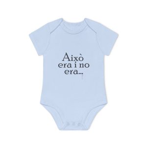 Body bebe manga corta organico - Azul empolvado - Camiseta «Això era i no era…»