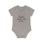 Body bebe manga corta organico - Gris jaspeado melange - Camiseta «Això era i no era…» Body bebe manga corta organico - Gris jaspeado melange - Camiseta «Això era i no era…»