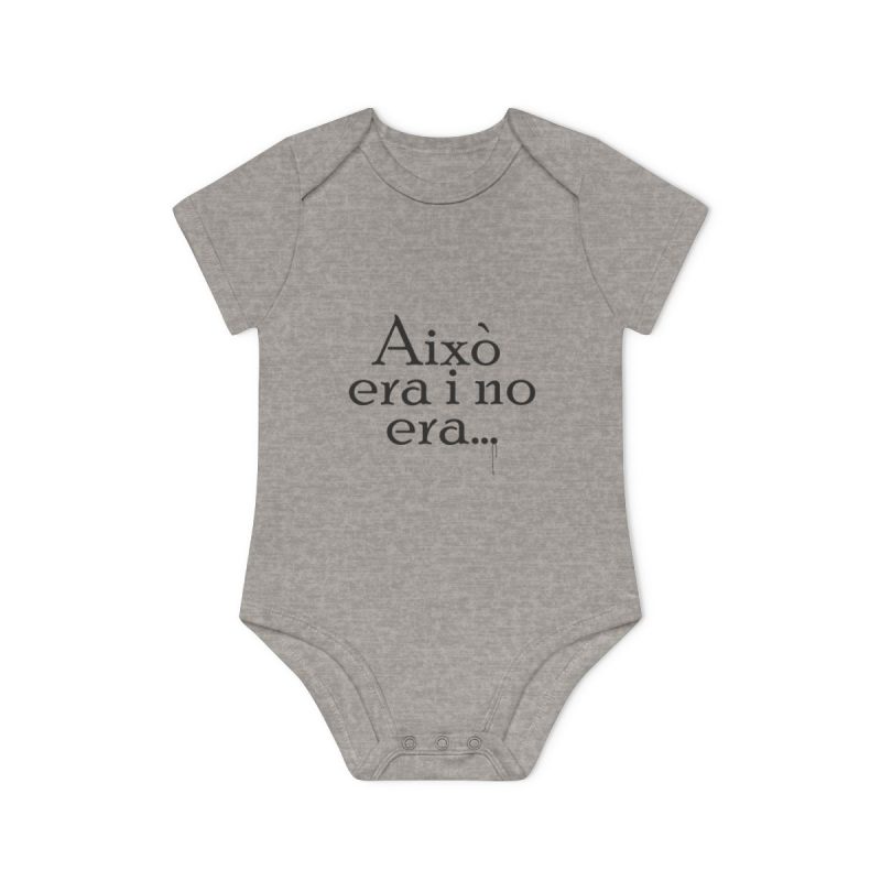 Body bebe manga corta organico - Gris jaspeado melange - Camiseta «Això era i no era…»