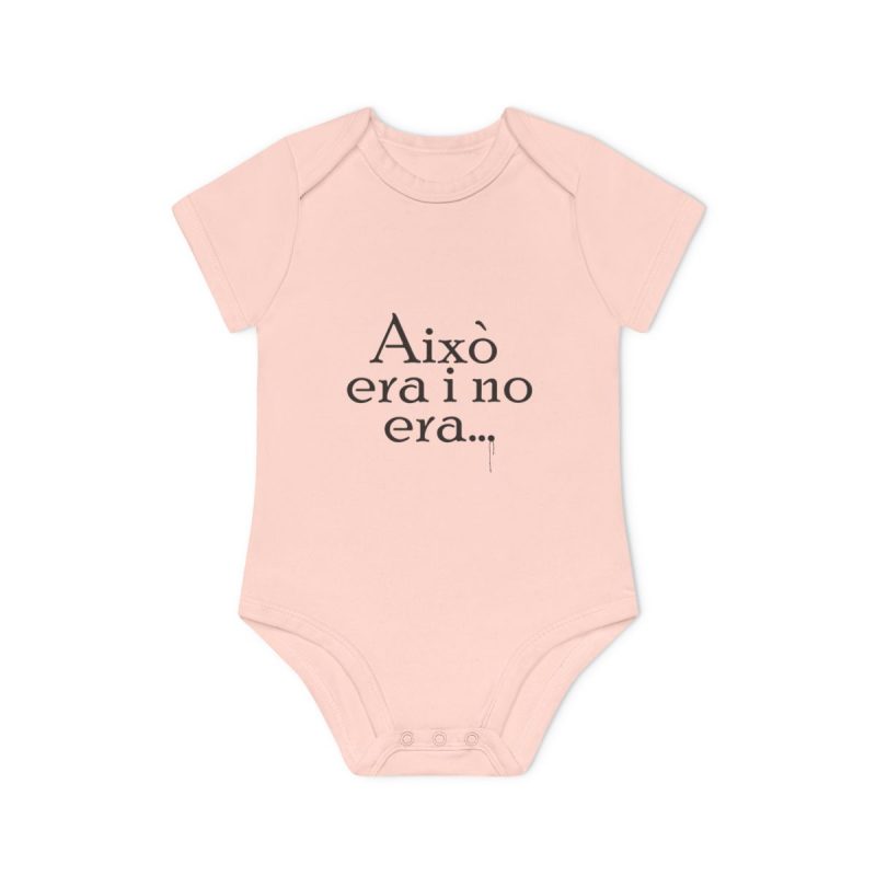 Body bebe manga corta organico - Rosa empolvado - Camiseta «Això era i no era…»