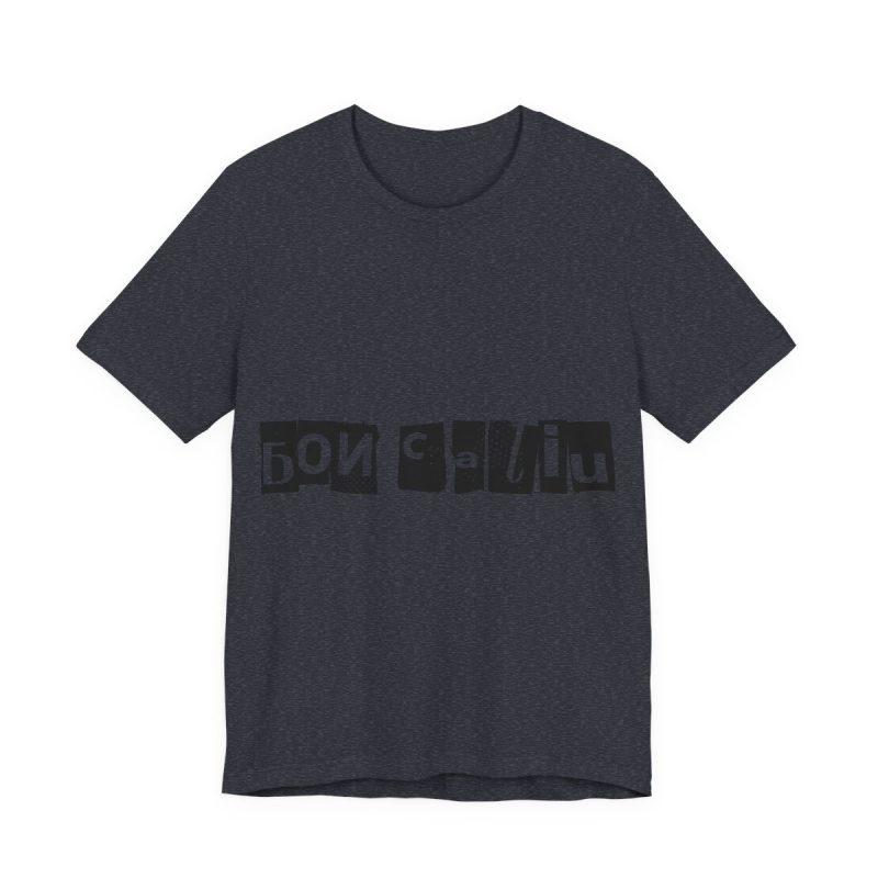 Camiseta jersey manga corta - Azul marino jaspeado - Camiseta «Bon caliu»