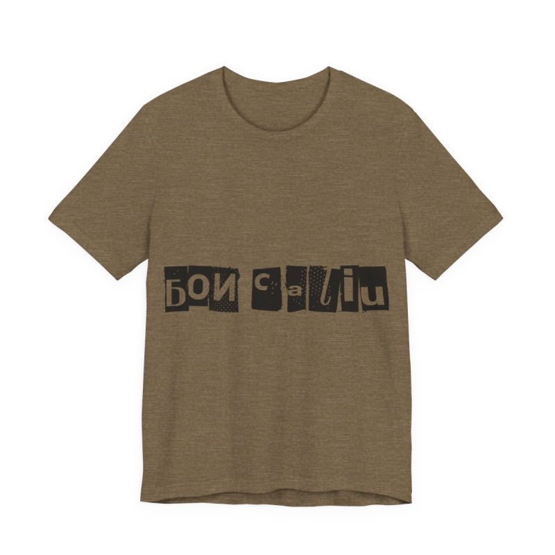 Camiseta jersey manga corta - Verde oliva jaspeado - Camiseta «Bon caliu»