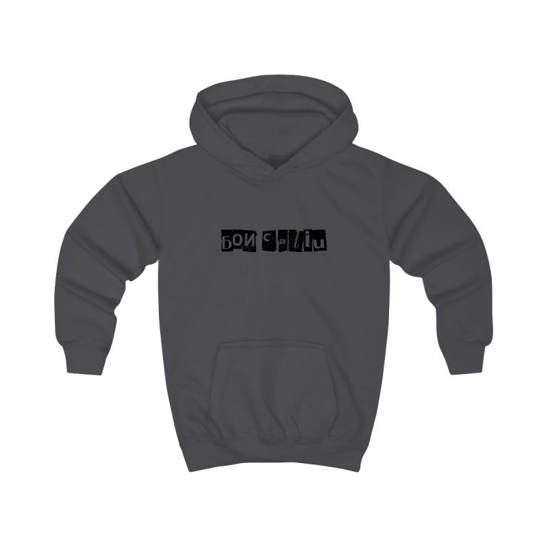 Sudadera con capucha infantil - Gris marengo - Camiseta «Bon caliu»
