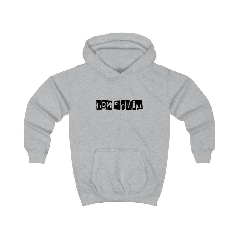 Sudadera con capucha infantil - Gris jaspeado claro - Camiseta «Bon caliu»