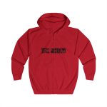 Sudadera con capucha y cremallera - Rojo fuego - Camiseta «Bon caliu» Sudadera con capucha y cremallera - Rojo fuego - Camiseta «Bon caliu»