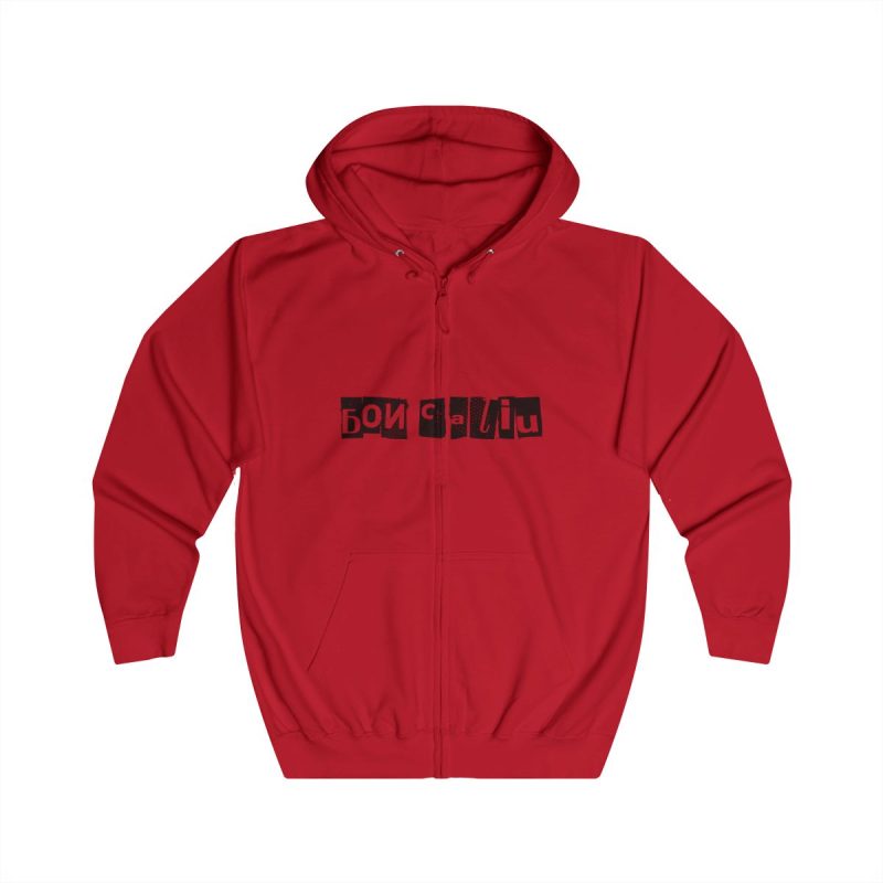 Sudadera con capucha y cremallera - Rojo fuego - Camiseta «Bon caliu»