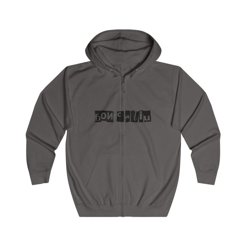 Sudadera con capucha y cremallera - Gris acero - Camiseta «Bon caliu»