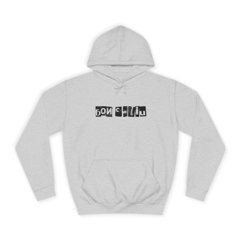 Sudadera universitaria - Gris jaspeado claro - Camiseta «Bon caliu»