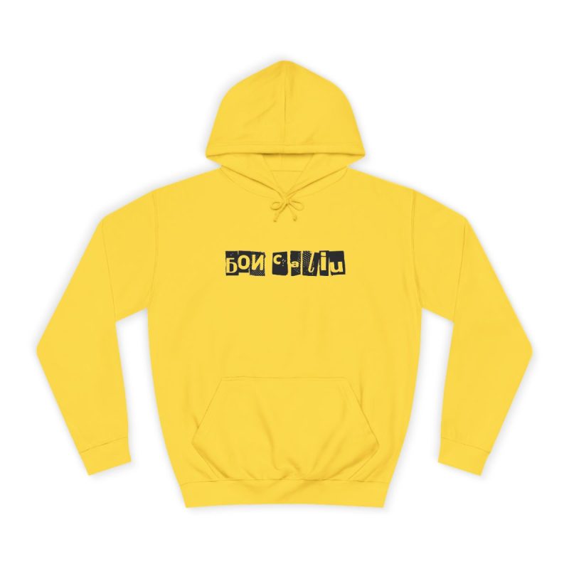 Sudadera universitaria - Amarillo sol - Camiseta «Bon caliu»