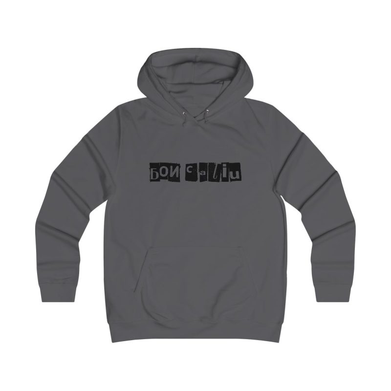 Sudadera universitaria mujer - Gris marengo - Camiseta «Bon caliu»