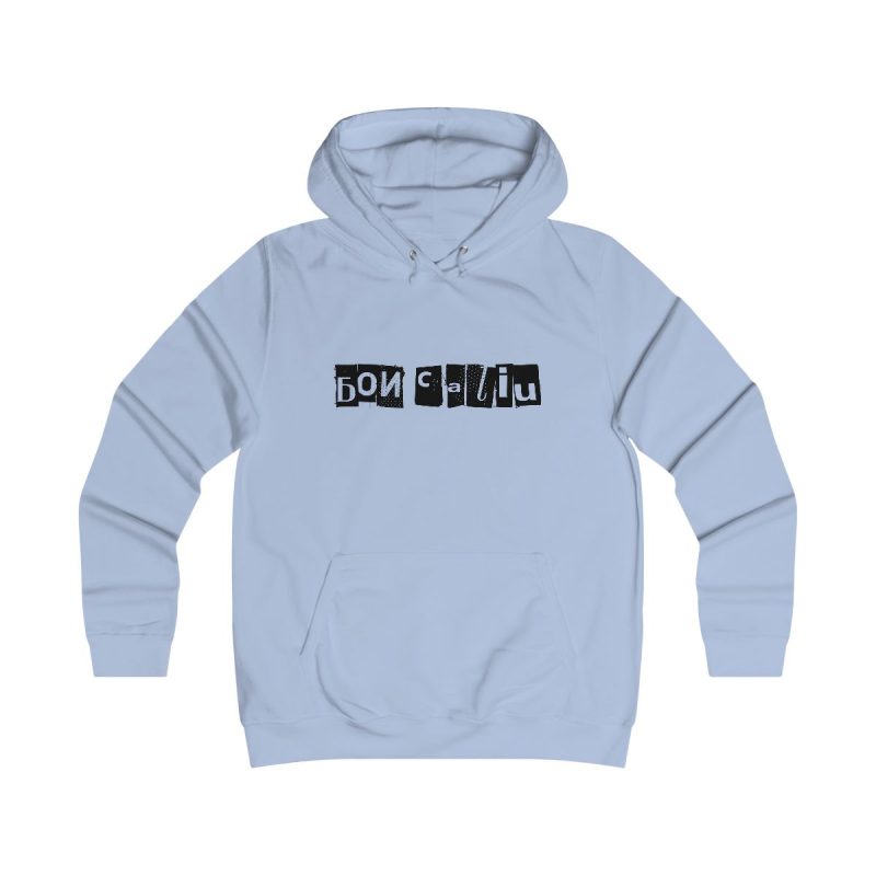 Sudadera universitaria mujer - Azul cielo - Camiseta «Bon caliu»