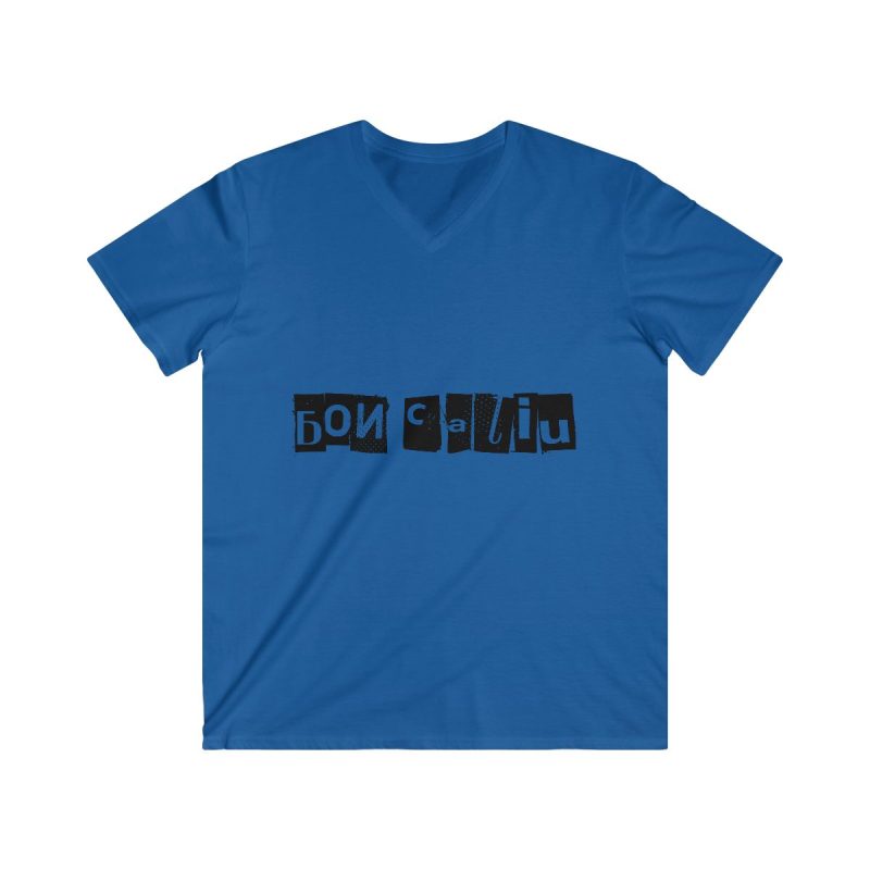 Camiseta hombre entallada cuello de pico - Azul royal - Camiseta «Bon caliu»